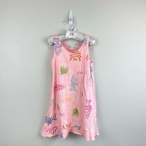 Vintage Fresh Produce Pink Fish Dress 4T USA - Picture 1 of 7